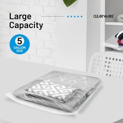 50 Large Plastic Bags With Zipper Top 5 Gallon Bags 18″ X 24″ Extra Large Storag
