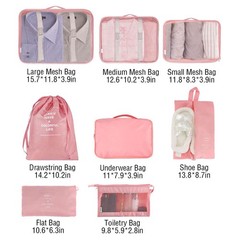 8Pcs Luggage Packing Cubes Bag Suitcase Organizer Set For Travel Storage Clothes
