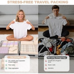 Travel Packing Cubes Durable Organizers Lightweight Luggage Bags Set 8 Pcs New
