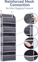 Over Door Organizer with 5 Large Pockets & Mesh Side Storage for Toys Shoes 1 Pk