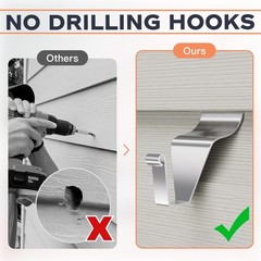 Vinyl Siding Hooks, (8 Pack) No Drilling Siding Clips for Hanging Outdoor Dec…