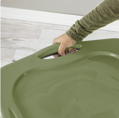 Sterilite 17.5 Gallon EZ Carry Storage Tote with Handles, Gray/Green, 6 Pack