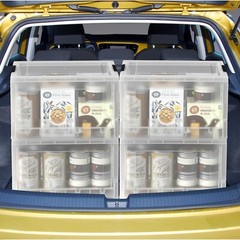 Idotry 4-Tire Clear Plastic Stackable Storage Bins Foldable Closet Organizer Box