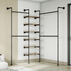 Wall Mounted Closet System Malleable Iron Steel Fittings 85 Inch Height 81 Inch