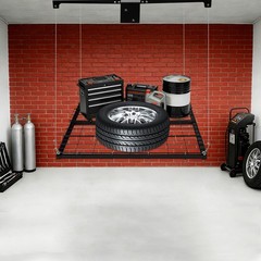 Metal Lifting Overhead Garage Lifting Storage Rack Ceiling Mount Heavy-Duty Rack