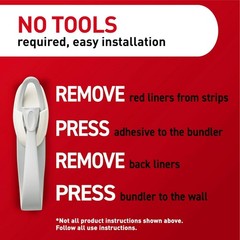 Command Cord Bundlers, Damage Free Hanging Organizer, No Medium, White