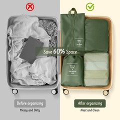 Packing Cubes for Travel- 8 Set Luggage Organizer Bags for Family, Mesh Breathab