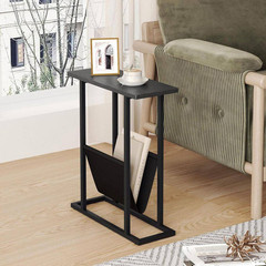 Black 16.5 In. X 21.3 In. Wood Freestanding Magazine Rack