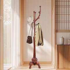 Wooden Freestanding Clothes Rack Bedroom Coat Rack Tree Stand Hanger 8 Hooks