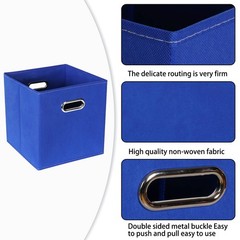 Fabric Cloth Storage Bins,Fabric Cube Bins Organizer with Dual Handles Foldab…