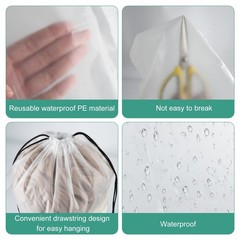 32 Pcs Shoe Bags for Travel，15.7″ x 11.8″ Clear Drawstring Storage Plastic Ba…