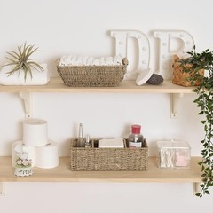 Wicker Toilet Basket Tank Topper, Toilet Paper Basket for Back of Toilet Tank To