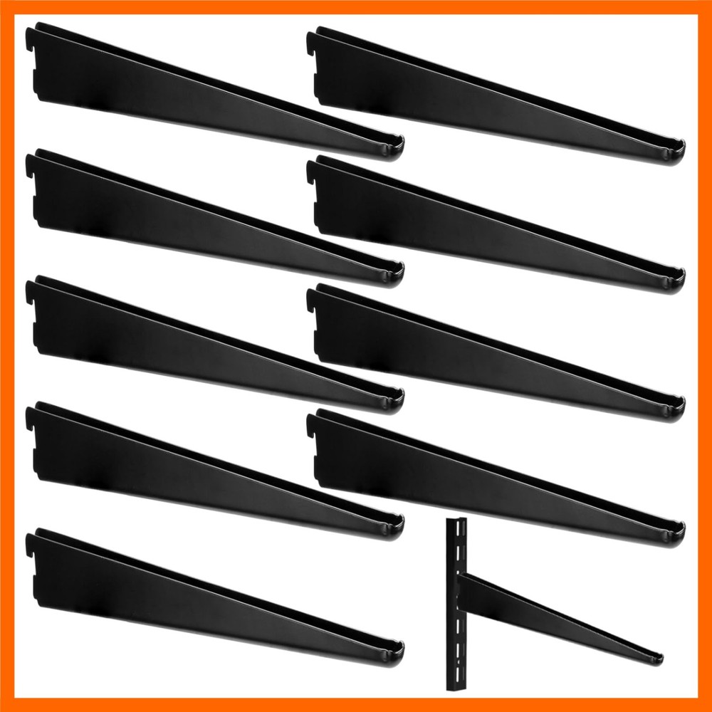 10 Pack Adjustable Shelf Brackets for Double Track System Closet Organization…