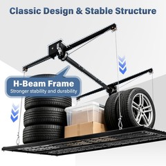 Overhead Garage Ceiling Mounted Storage Rack Lift Heavy-duty Height Adjustable