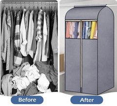 54” Hanging Garment Bags for Closet Storage Sealed Completely Jackets Coats …
