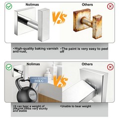 Polished Chrome Stainless Heavy Duty Square Towel Robe Hook 4 PCS