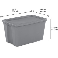Plastic Storage Tote Box With Lid Stackable Container Bin Basket 30 Gallon