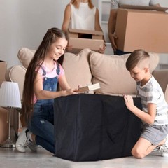 Extra Large Moving Bags with Strong Zippers & Carrying Handles Storage Bag Black