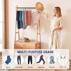 Open Ended Pants Hangers – Non Slip Heavy Duty Metal Hangers 10 Pack – Space