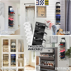 2 Pack Hat Organizer Rack for Baseball Caps Wall Mount Holder Holds 20 Hats