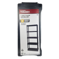 Hyper Tough 5-Tier Black Plastic Shelf Unit, 68.8 H x 30 W x 13.88 D