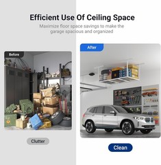 Overhead Garage Storage, 72″ x 36″, 450lbs Capacity, White