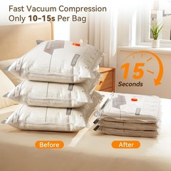 Vacuum Storage Bags for Travel with Rechargeable Air Pump 12 Pack Space Saver