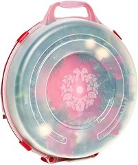 3-Pack 24 Inch Seasonal Holiday Clear Plastic Wreath Storage Containers, Red …