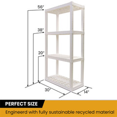 Hyper Tough Plastic Shelving Unit Storage Shelf 4-Tier Heavy Duty Garage Rack