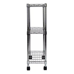 Chrome 3-Tier Metal Garage Storage Shelving Unit 9.1 In. W X 32 In. H X 22.50 In