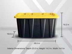 27 Gal. Tough Storage Tote in Black and Yellow