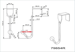 Utility Metal Single Over-The-Door Hook, Chrome