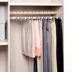 10 Pack 14.17″ Solid White Wooden Pant Skirt Hangers Bottom Hangers for Slack