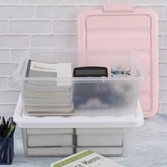 Plastic Storage Bin with Lid 14 Quart Latching Tote 2 Pack