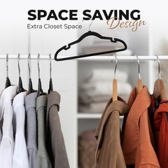 Non-Slip Velvet Clothes Hangers – 30/50/100/200 Pack, Black, Gray, Ivory