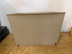 Vintage 2007 Home Solutions Small Stacking Bin Tan Plastic 13.5”x11”x9.25” Homz