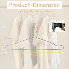 Extra Wide Wire Hangers for plus Size Clothes, 19.6 Inch Stainless Steel plus Si