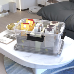 Idotry 10 Qt Plastic Stackable Storage Box with Latching Lid, 6X Clear Container