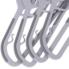 50 Pack Slim Thin Coat Shirt Plastic Hanger with Rubber Grip Swivel Hook Grey