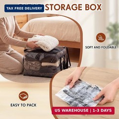 Eccliy 6 Pack Clear Plastic Storage Bag with Hinged Lid 14.96 x 12.6 x 9.45 Inch
