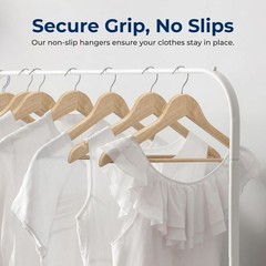 20 Pack Wooden Coat Hangers – Premium Quality for Home Closet Organization