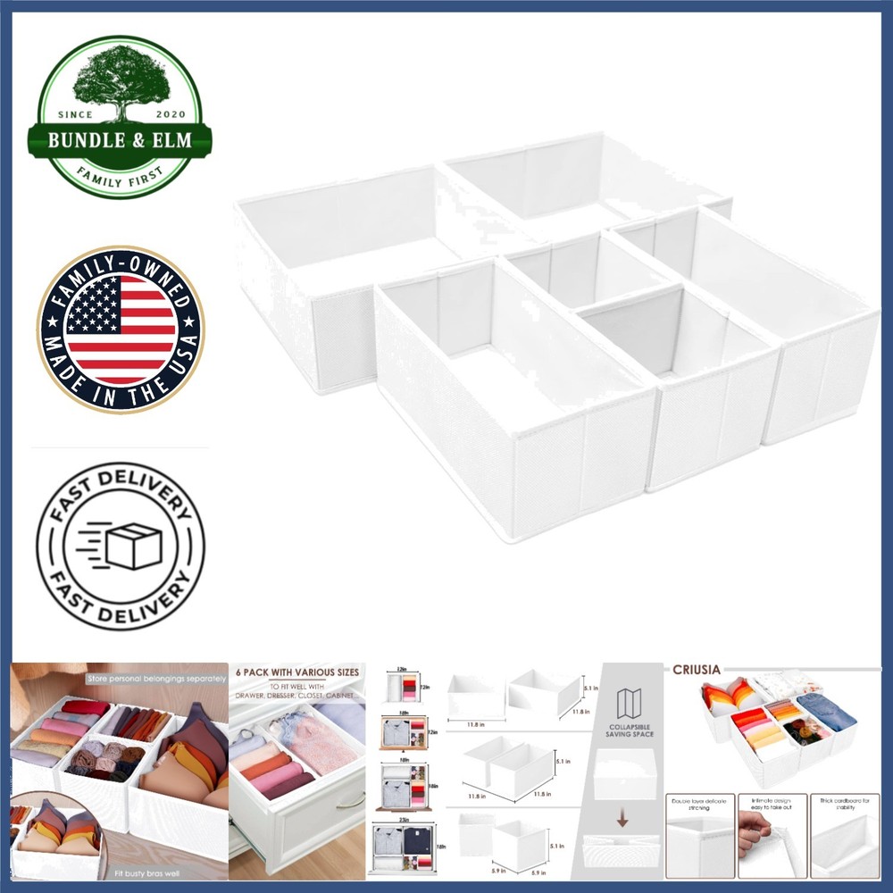 Collapsible Fabric Drawer Organizers for Nursery or Bedroom Clothing Storage