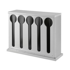 Silver 12.59*3.54*9.25“ 5 Compartment Stainless Steel Cutlery Organizer With Lid
