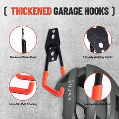 13 Pack Heavy Duty Garage Hooks Wall Mount Steel Storage For Tools Ladders Bikes