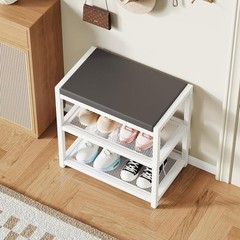 Comfortable Shoe Bench W/ Detachable Cushion Strong Storage Rack Entryway New