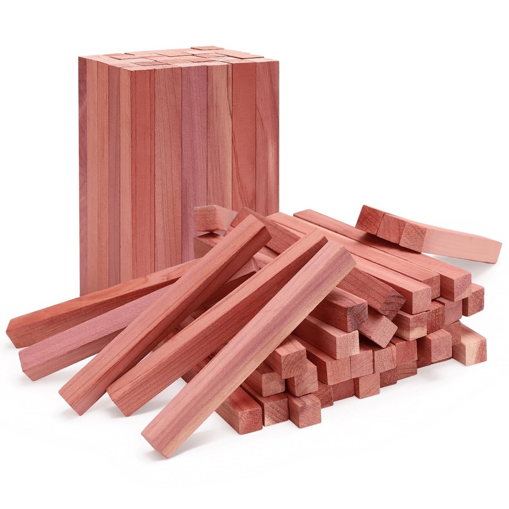 50 Pcs Cedar Blocks Aromatic Red Cedar Wood Chips for Clothes Storage Closet