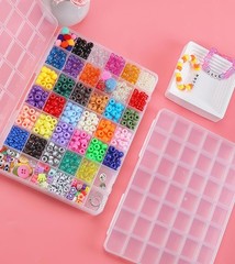 42 Grids Bead Organizer Box, 9.1×6.5×0.7 inch, Transparent Jewelry Organizer …