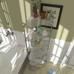 6-Tier Heavy Duty Steel Wire Corner Shelving Unit in Chrome (20 In. W X 20 In. H
