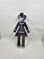 Vintage Chrome Figural Woman Silhouette Over-Door Hook Hanger