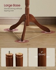 Solid Wood Coat Tree Freestanding Coat Rack Stand 10 Hooks Entryway Hats Bags